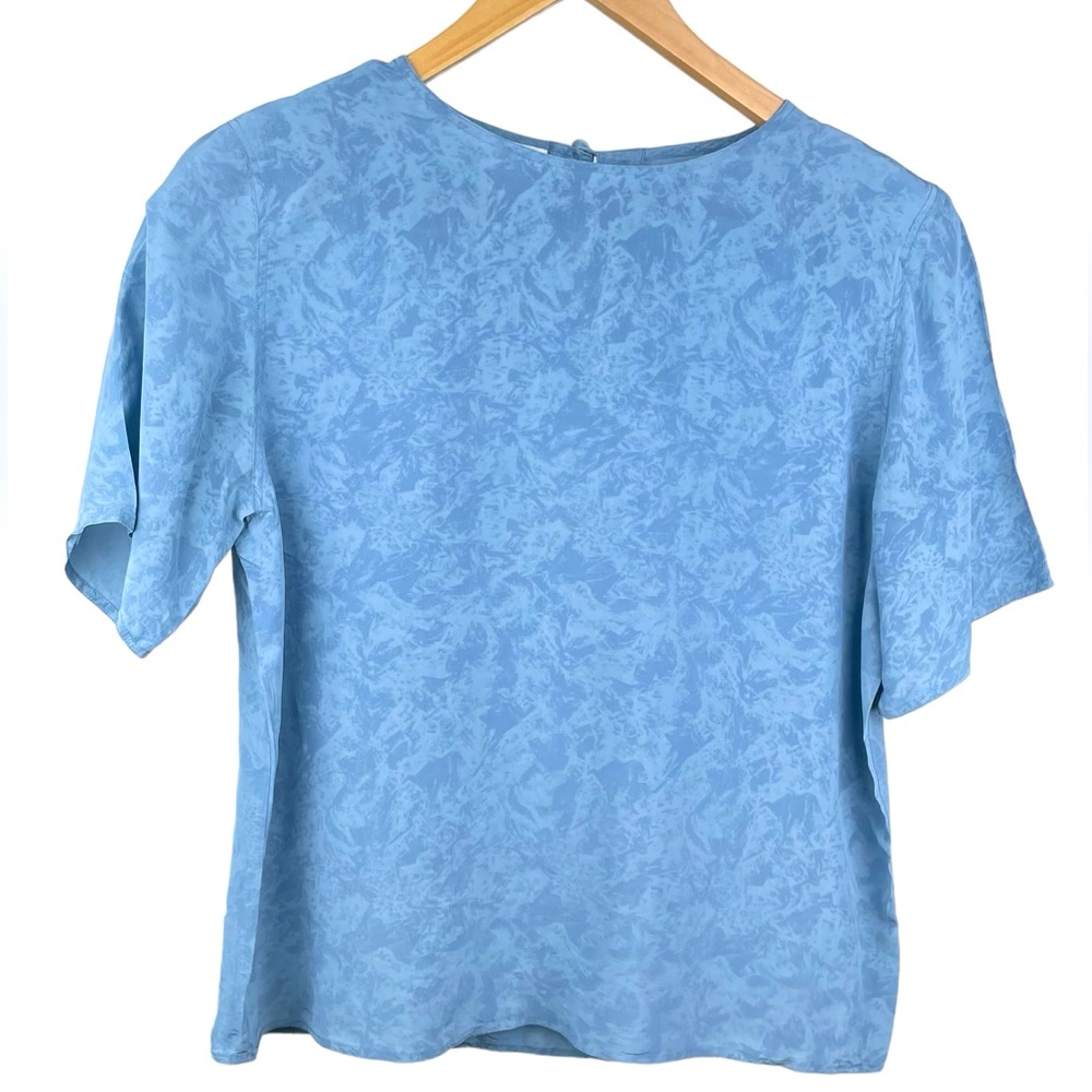 Vintage silk short sleeve top, silk blouse, silk shirt, silk top sizes large